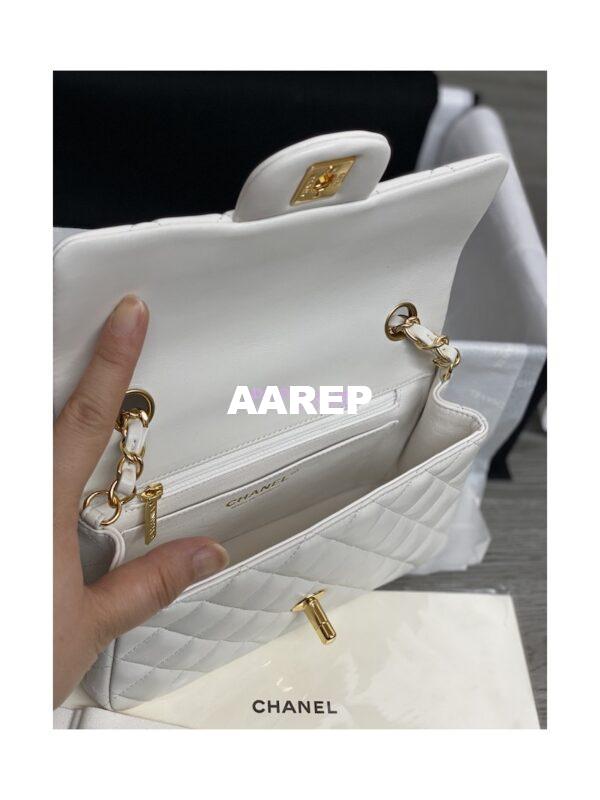 Replica Chanel Small Classic Flap CF Bag Quilted Lambskin 20cm in White 18