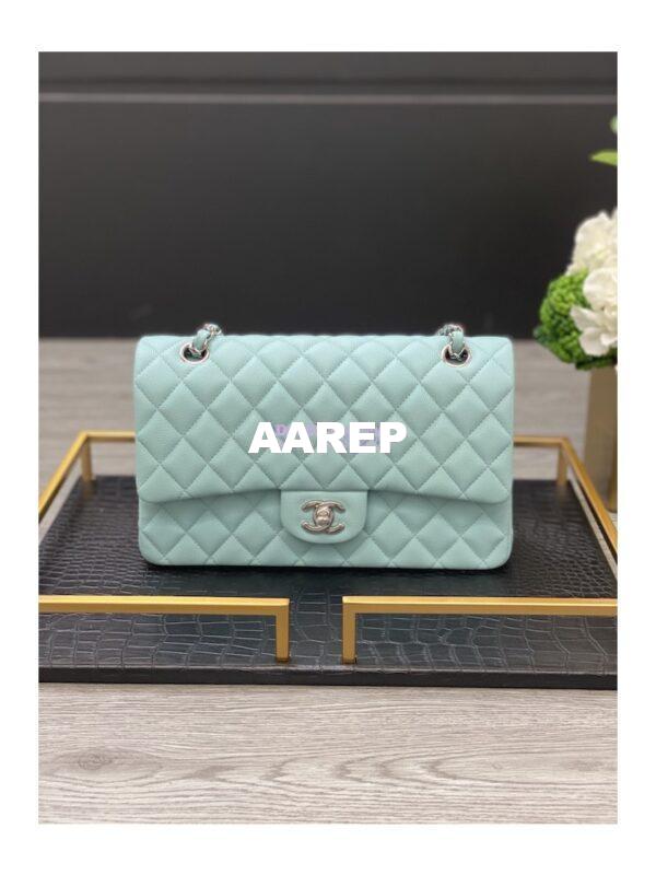 Replica Chanel CF 1112 Classic Flap Grained Calfskin in Tiffany Blue Bag 4