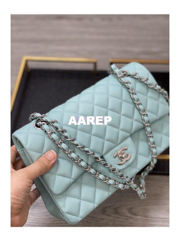 Replica Chanel CF 1112 Classic Flap Grained Calfskin in Tiffany Blue Bag 5