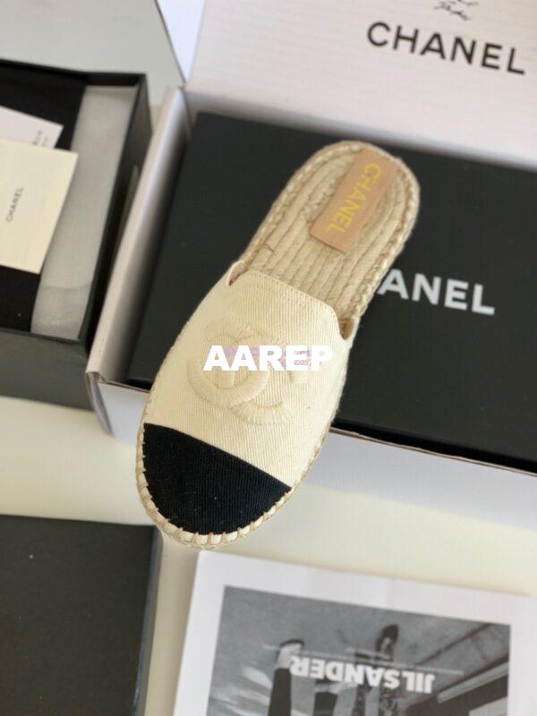 Replica Chanel Denim Ivory Black Espadrilles Sandals G37482 3
