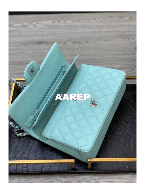 Replica Chanel CF 1112 Classic Flap Grained Calfskin in Tiffany Blue Bag 8