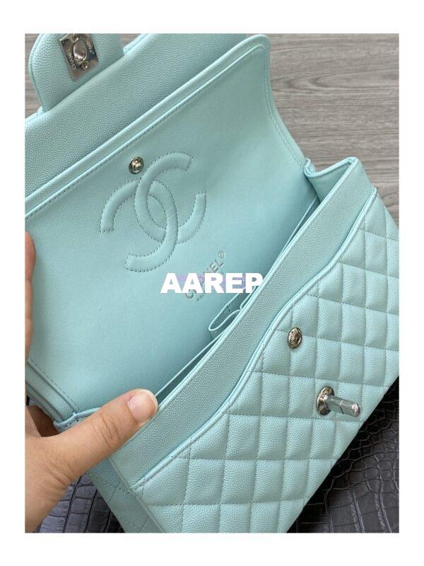 Replica Chanel CF 1112 Classic Flap Grained Calfskin in Tiffany Blue Bag 11