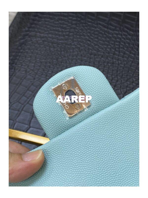 Replica Chanel CF 1112 Classic Flap Grained Calfskin in Tiffany Blue Bag 12