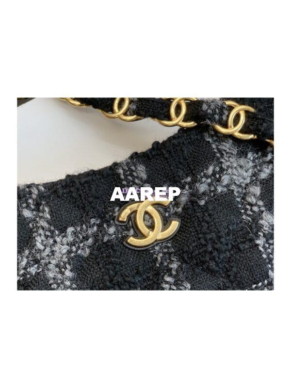 Replica Chanel Tweed Hobo Handbag AS3562 Grey Black 4