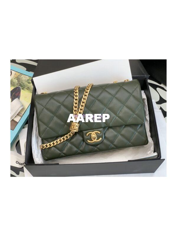 Replica Chanel Flap Bag Lambskin AS3609 Khaki
