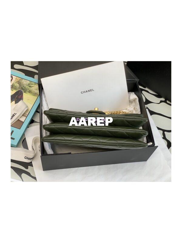 Replica Chanel Flap Bag Lambskin AS3609 Khaki 7