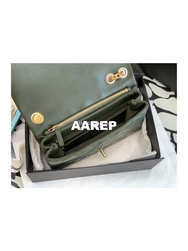 Replica Chanel Flap Bag Lambskin AS3609 Khaki 8