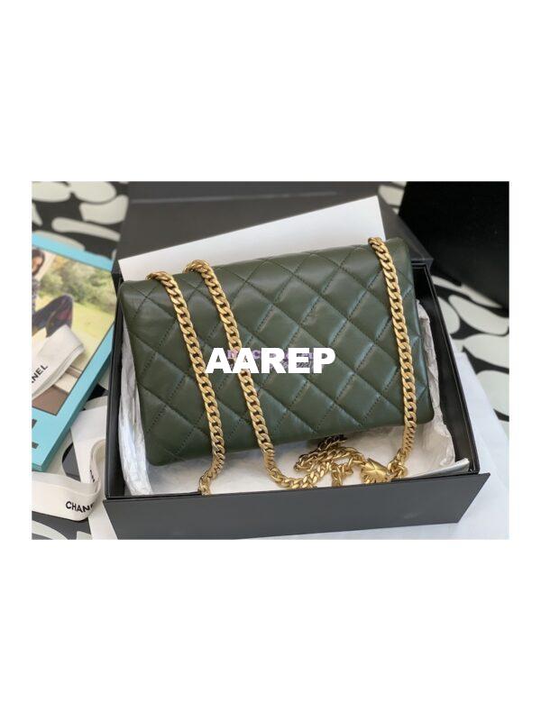 Replica Chanel Flap Bag Lambskin AS3609 Khaki 9