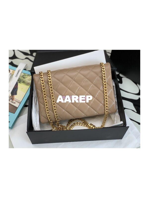 Replica Chanel Flap Bag Lambskin AS3609 Beige 9