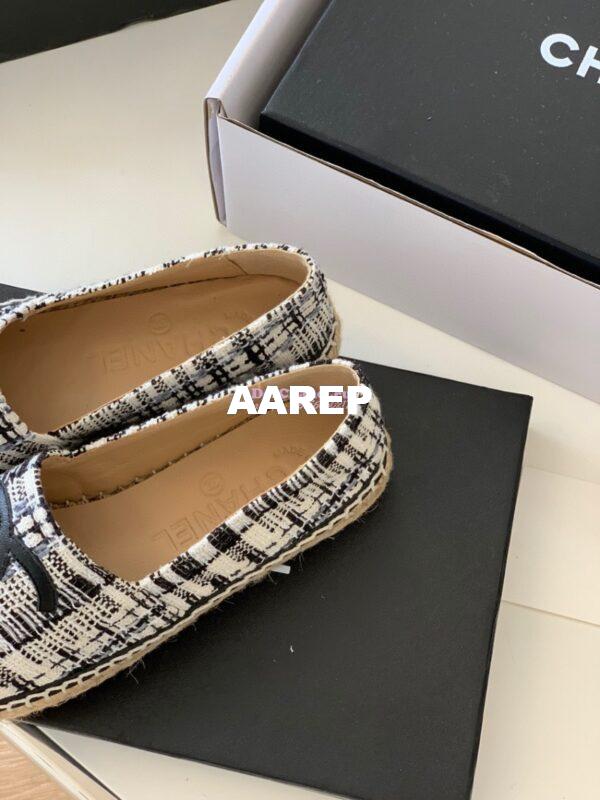 Replica Chanel Tweed and Lambskin Ivory Grey Black Espadrilles G29762 11
