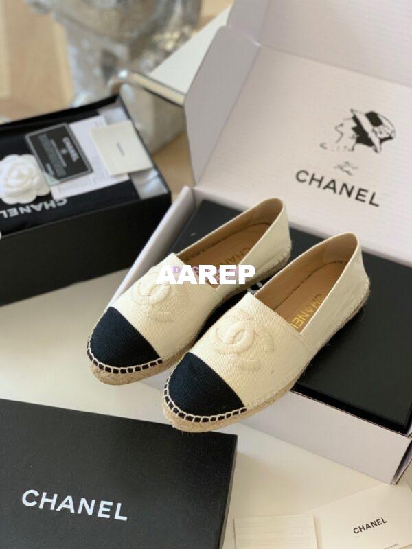 Replica Chanel Denim Ivory Black Espadrilles G29762 5