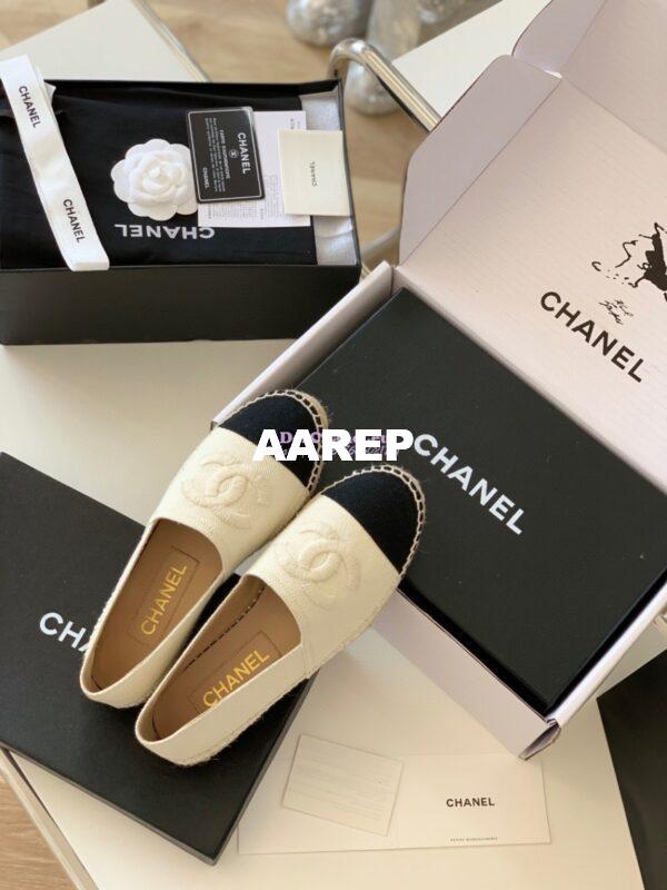 Replica Chanel Denim Ivory Black Espadrilles G29762 6