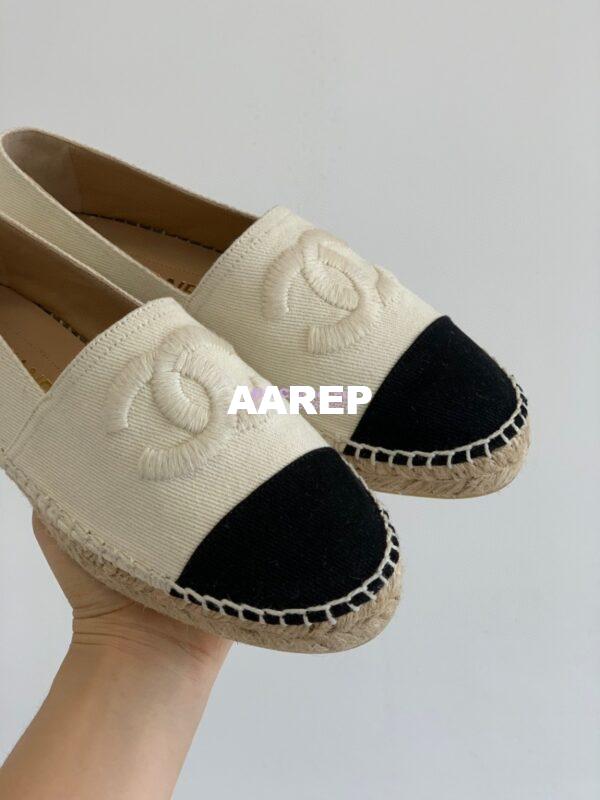 Replica Chanel Denim Ivory Black Espadrilles G29762 9