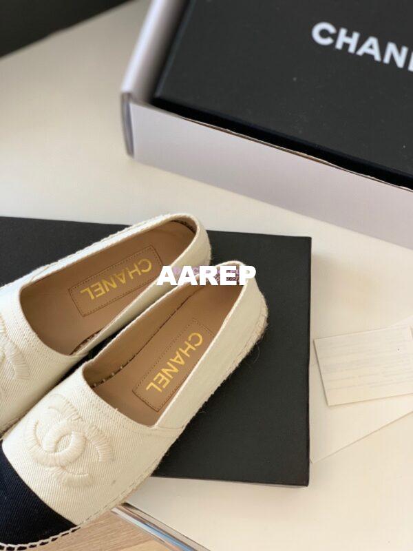 Replica Chanel Denim Ivory Black Espadrilles G29762 10