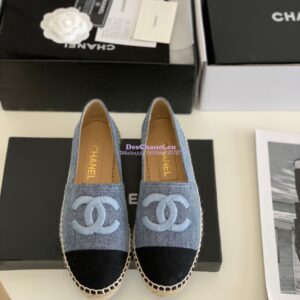 Replica Chanel Denim Blue Black Espadrilles G29762