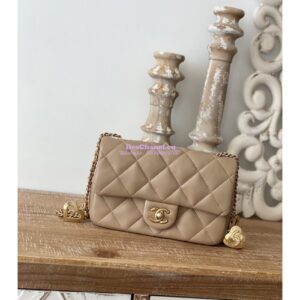 Replica Chanel Mini Flap Bag in Lambskin with Love Charms AS3457 Beige