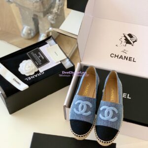 Replica Chanel Denim Blue Black Espadrilles G29762 2