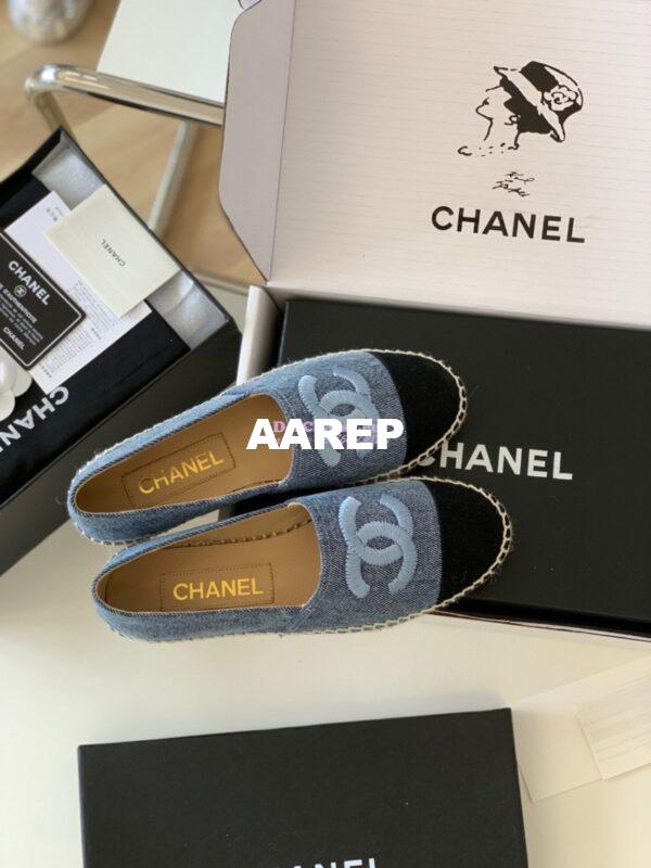Replica Chanel Denim Blue Black Espadrilles G29762 3