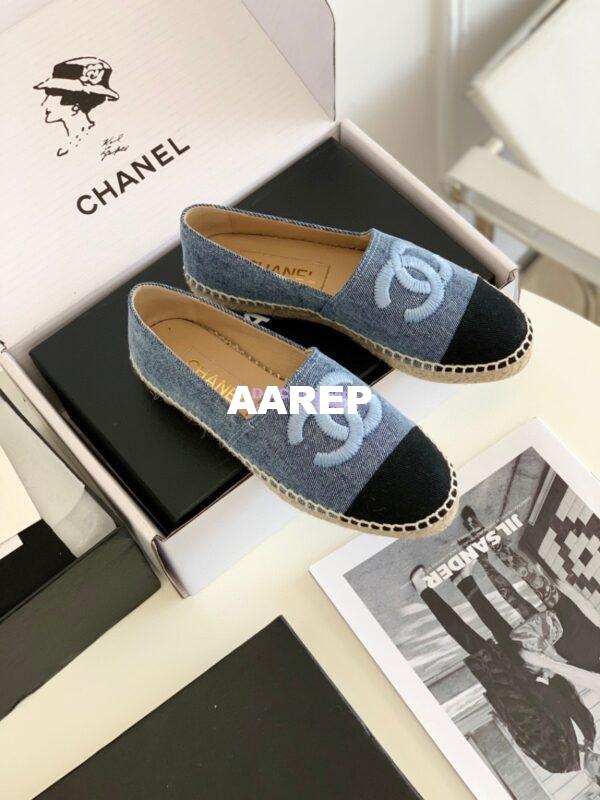 Replica Chanel Denim Blue Black Espadrilles G29762 4