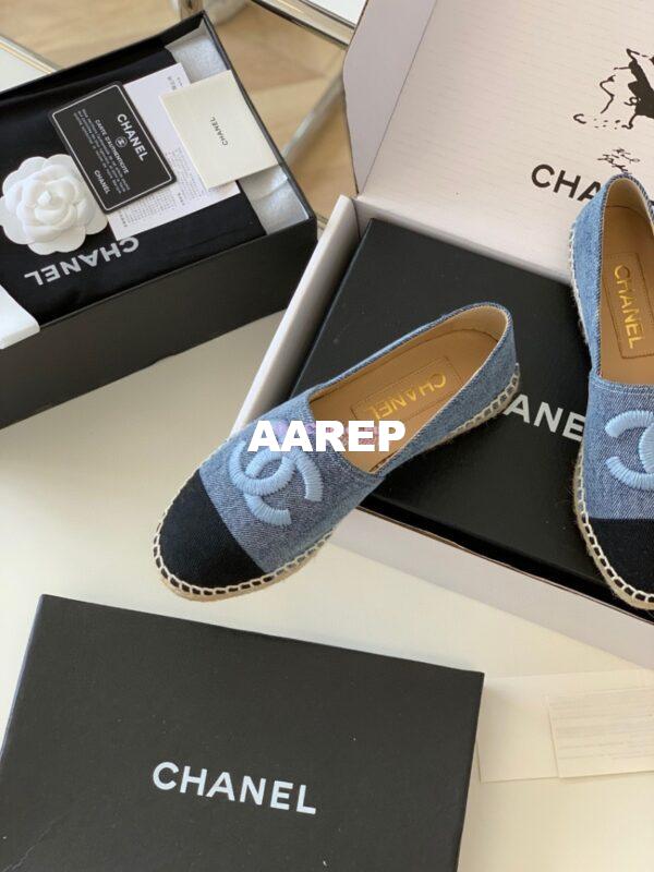 Replica Chanel Denim Blue Black Espadrilles G29762 8