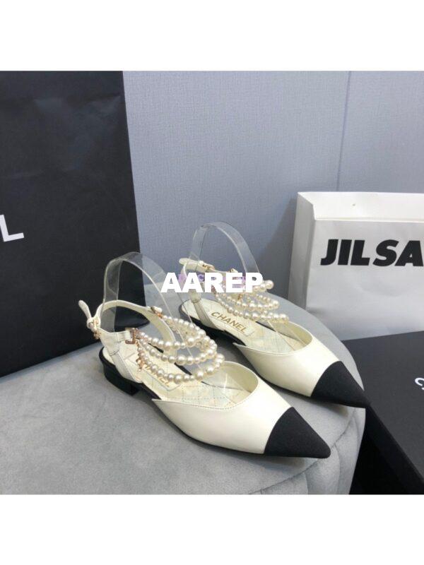 Replica Chanel Lambskin Slingback with Pearls G37534 Ivory 6