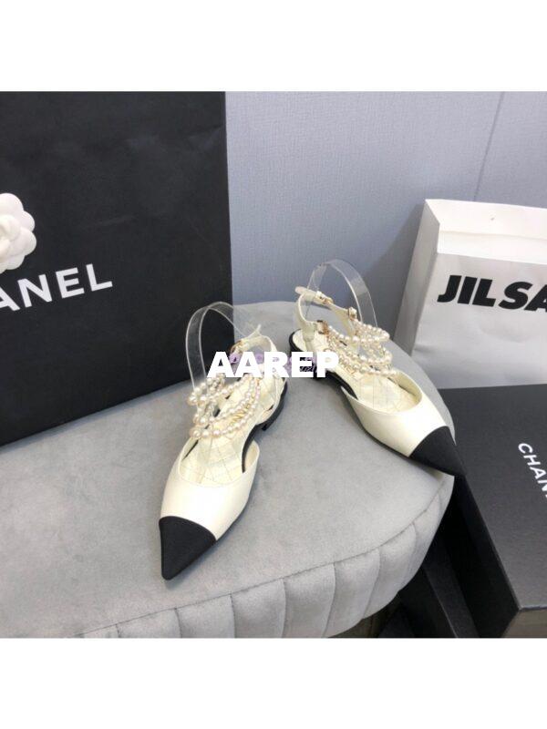Replica Chanel Lambskin Slingback with Pearls G37534 Ivory 7