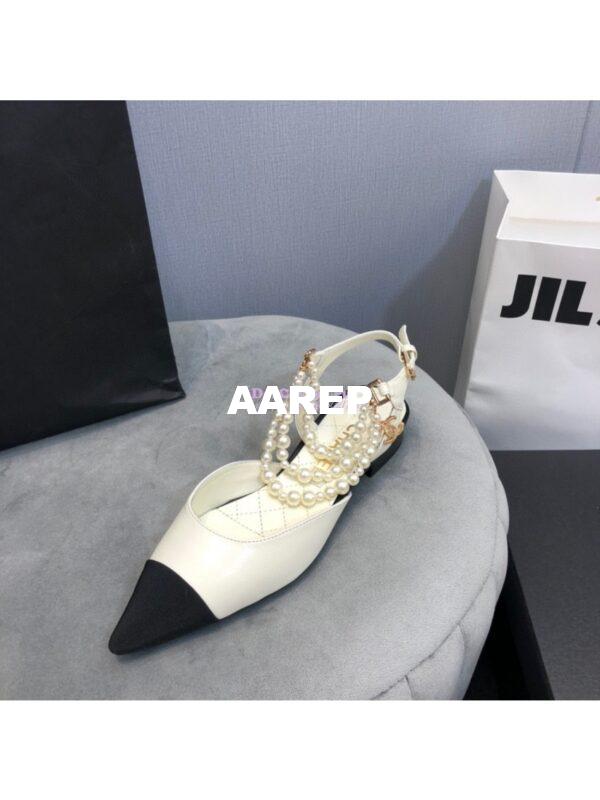 Replica Chanel Lambskin Slingback with Pearls G37534 Ivory 9