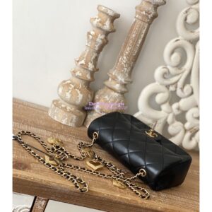Replica Chanel Mini Flap Bag in Lambskin with Love Charms AS3457 Black 2