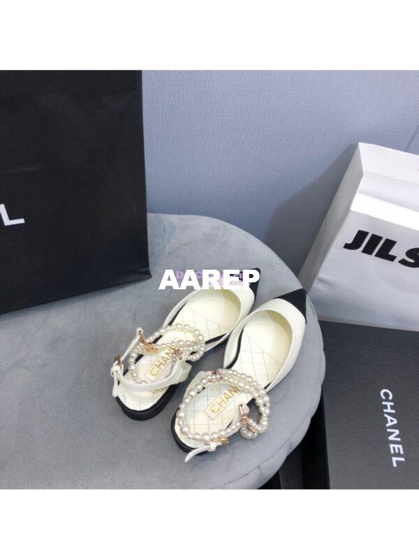 Replica Chanel Lambskin Slingback with Pearls G37534 Ivory 10