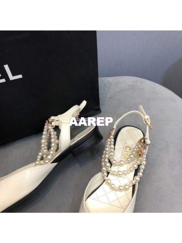 Replica Chanel Lambskin Slingback with Pearls G37534 Ivory 11