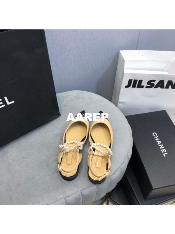 Replica Chanel Lambskin Slingback with Pearls G37534 Beige 8