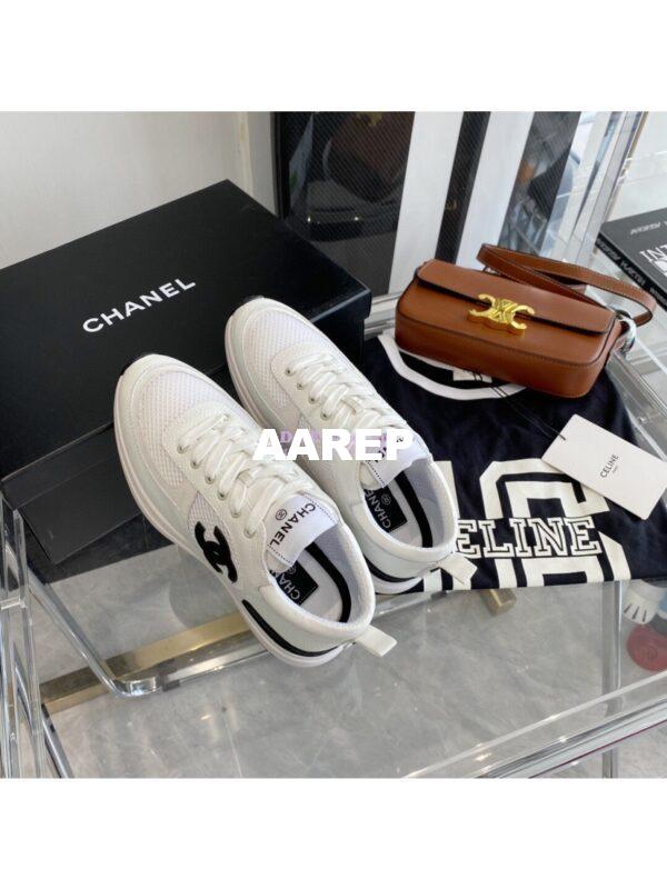 Replica Chanel Grained Calfskin & Fabric Sneakers G37122 Ivory 6