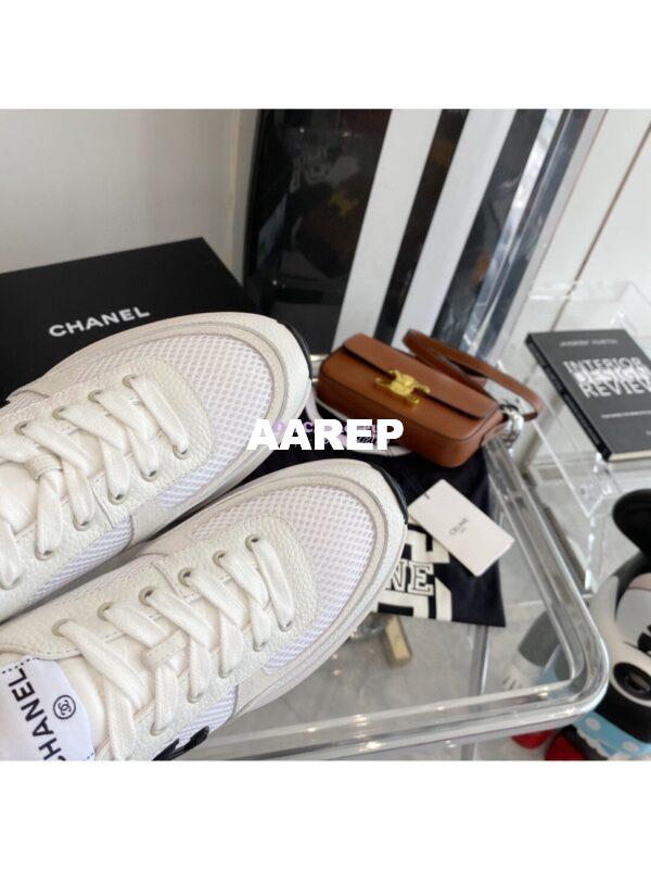 Replica Chanel Grained Calfskin & Fabric Sneakers G37122 Ivory 9