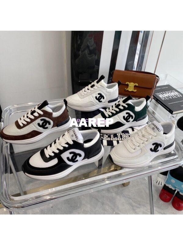 Replica Chanel Grained Calfskin & Fabric Sneakers G37122 Black