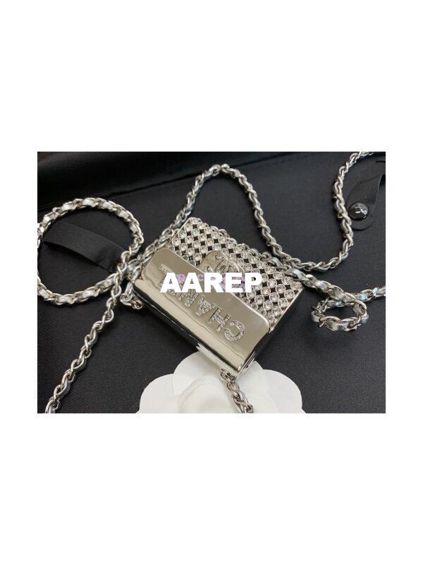 Replica Chanel Long Necklace Crystals Bag Silver AB6154 (Limited Edition) 2
