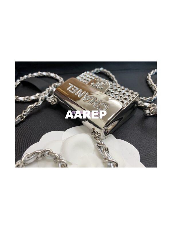 Replica Chanel Long Necklace Crystals Bag Silver AB6154 (Limited Edition) 3