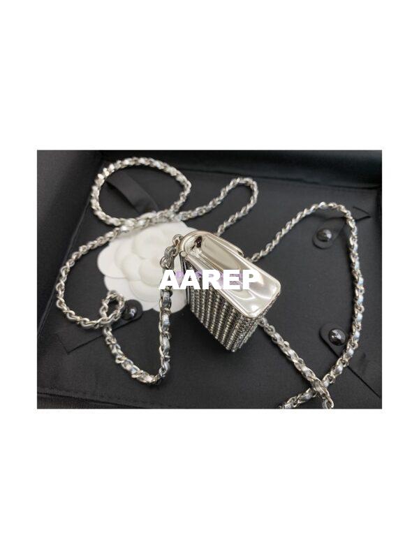 Replica Chanel Long Necklace Crystals Bag Silver AB6154 (Limited Edition) 4