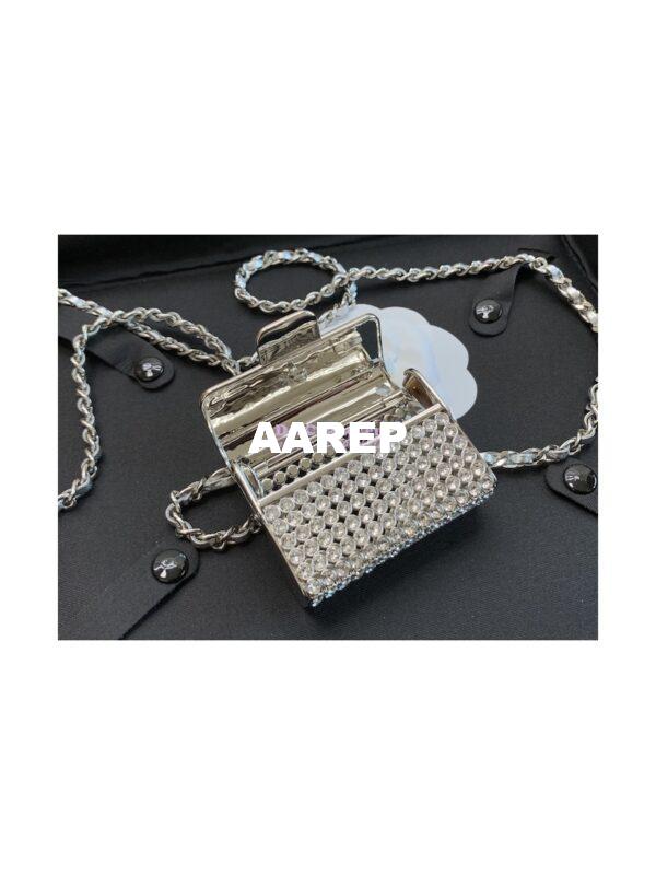 Replica Chanel Long Necklace Crystals Bag Silver AB6154 (Limited Edition) 5