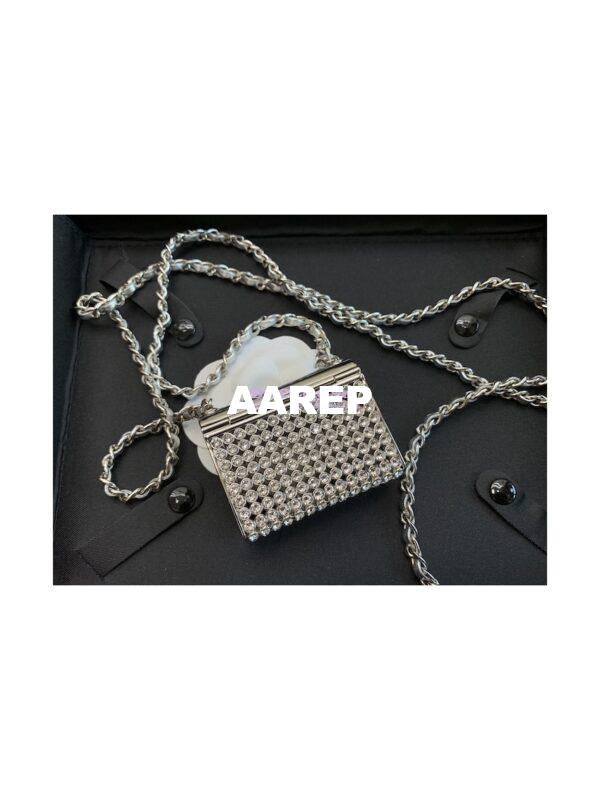 Replica Chanel Long Necklace Crystals Bag Silver AB6154 (Limited Edition) 6