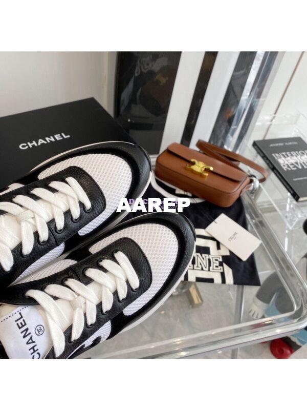 Replica Chanel Grained Calfskin & Fabric Sneakers G37122 Black 6