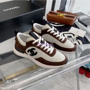 Replica Chanel Suede Calfskin & Nylon Sneakers G37122 Brown