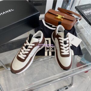 Replica Chanel Suede Calfskin & Nylon Sneakers G37122 Brown 2