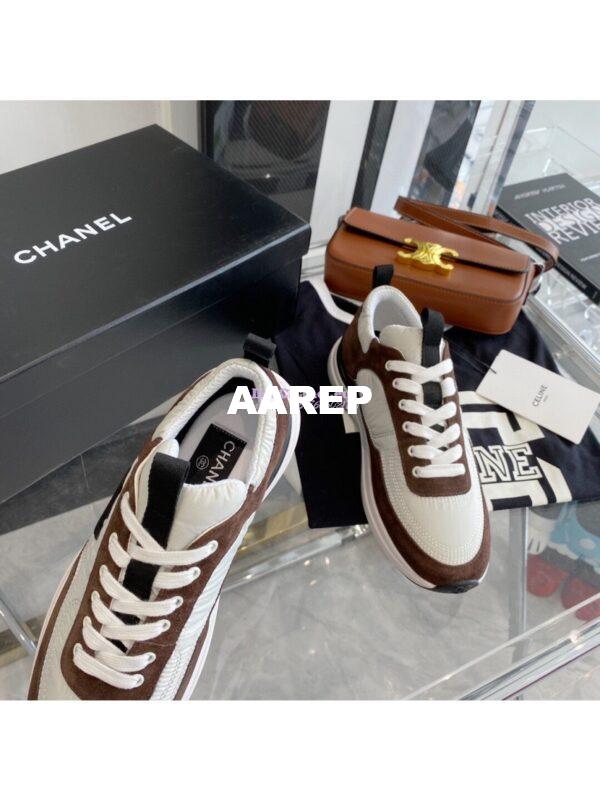 Replica Chanel Suede Calfskin & Nylon Sneakers G37122 Brown 5