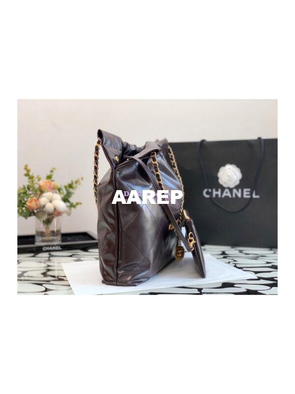 Replica Chanel 22 Handbag Shiny Calfskin & Gold Metal AS3260 AS3261 Dark Brown 3