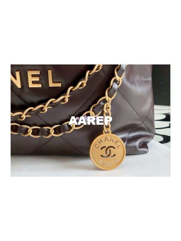 Replica Chanel 22 Handbag Shiny Calfskin & Gold Metal AS3260 AS3261 Dark Brown 13