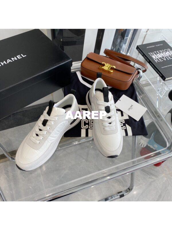 Replica Chanel Suede Calfskin & Nylon Sneakers G37122 Ivory 2