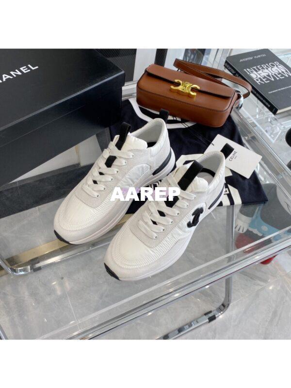 Replica Chanel Suede Calfskin & Nylon Sneakers G37122 Ivory 3