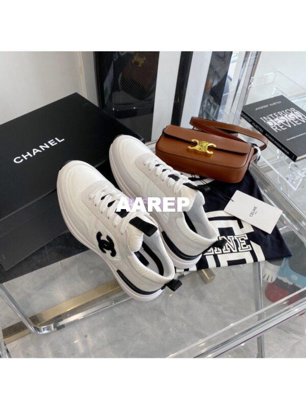 Replica Chanel Suede Calfskin & Nylon Sneakers G37122 Ivory 5