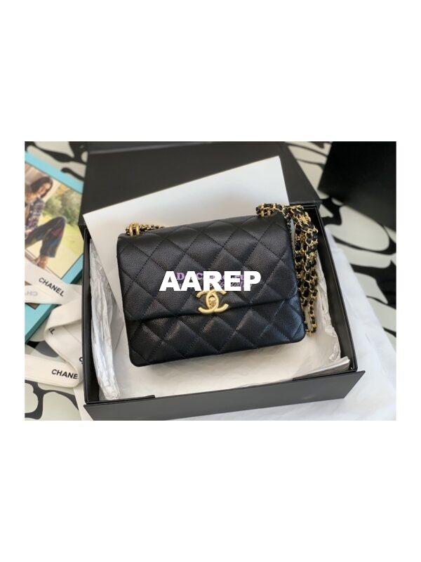 Replica Chanel Caviar Small Flap Bag AS3580 Black 3