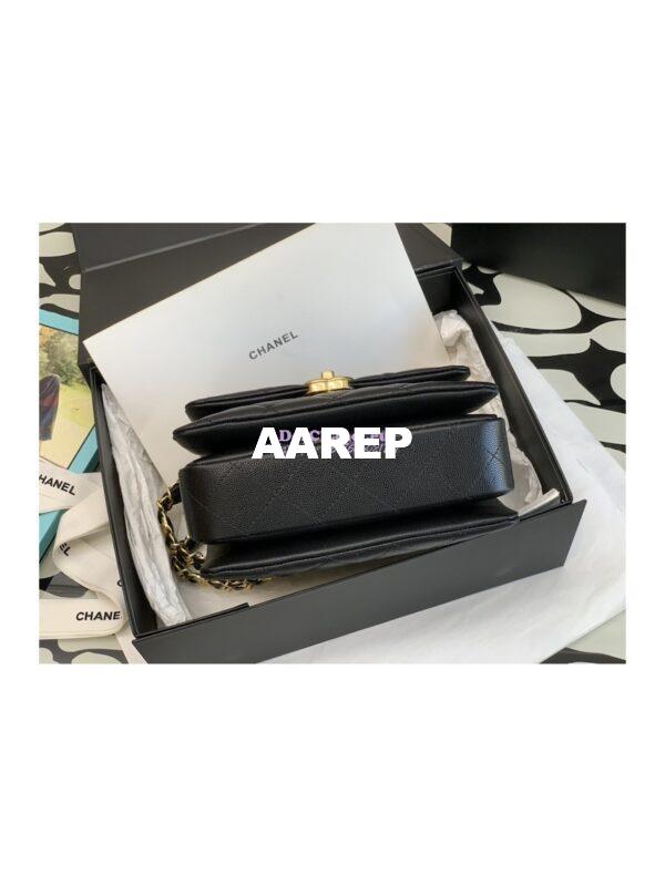Replica Chanel Caviar Small Flap Bag AS3580 Black 9